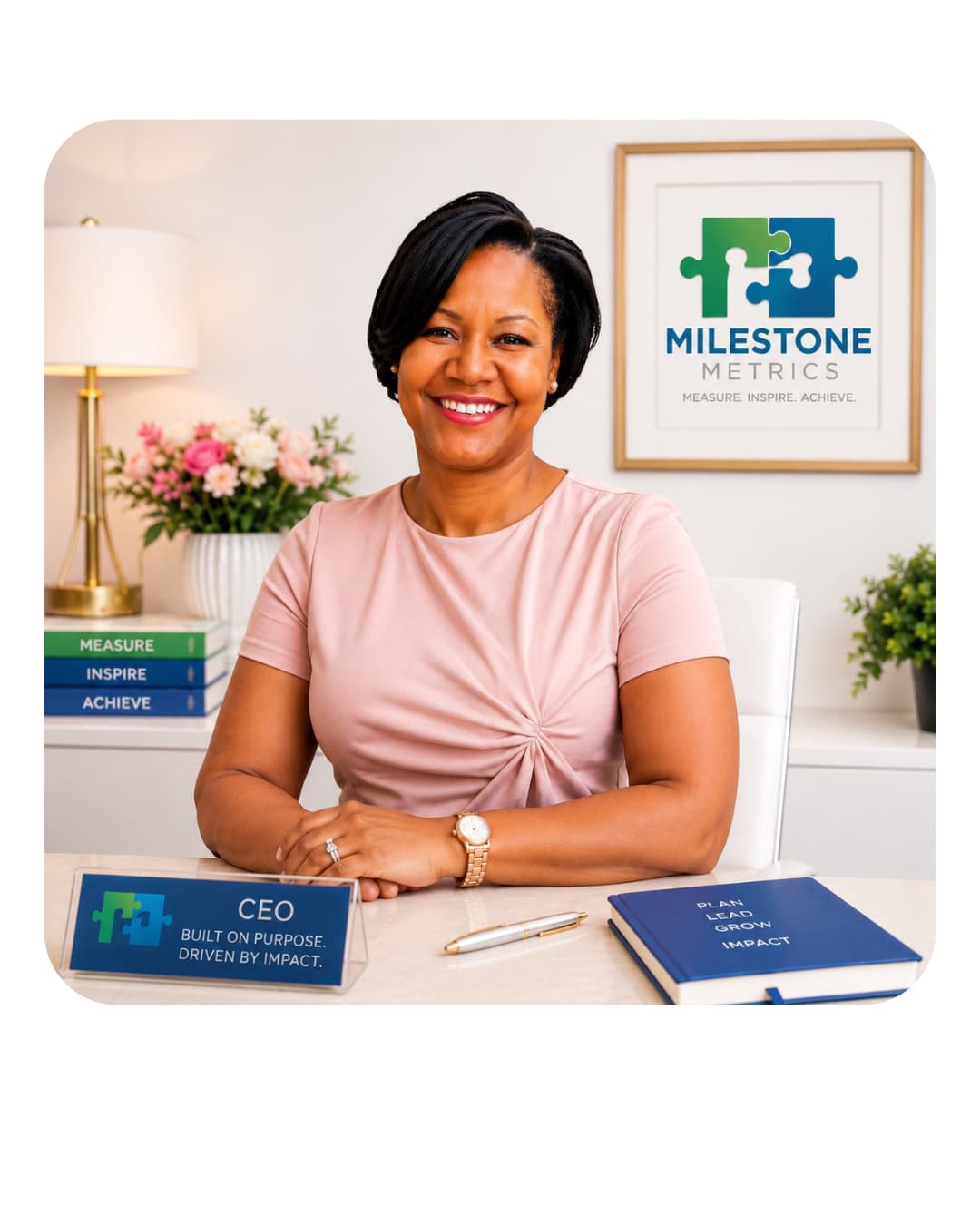 Portrait of Wendy, founder of Milestone Metrics